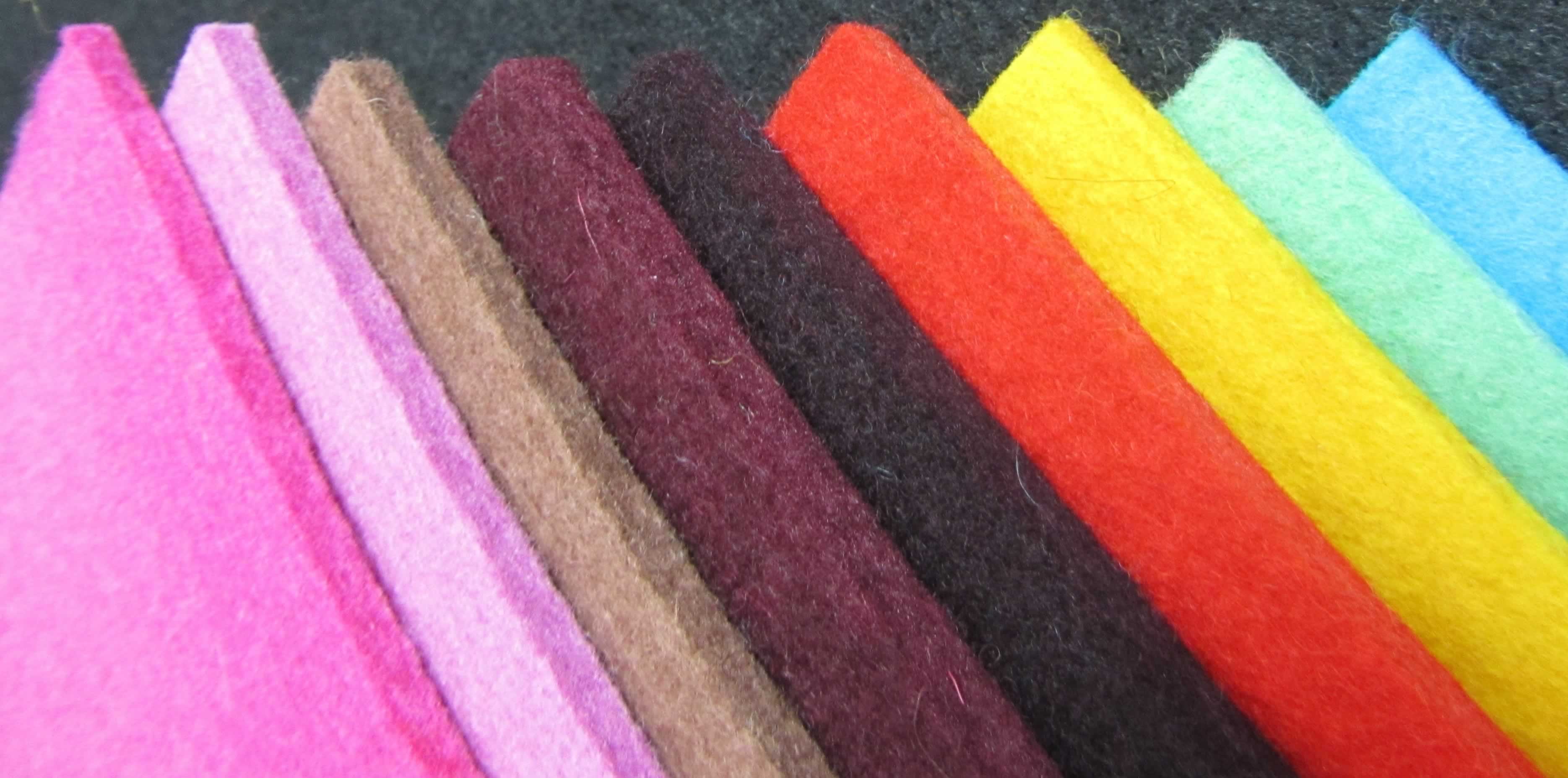 Colored wool felt example